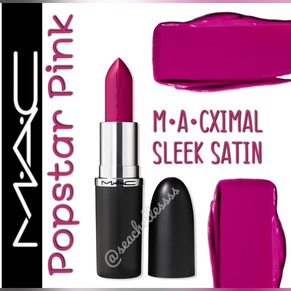 M•A•CXIMAL Sleek Satin Popstar Pink Lipstick Vivid Magenta Brand New in Box - Picture 1 of 11